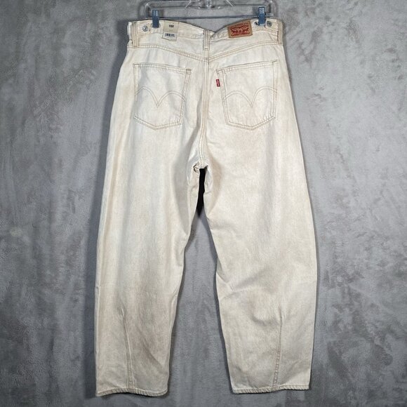 Levi’s Cinch Barrel Jeans Women's 32x31 Baggy High Rise Cloudy Travertine Tan - Picture 5 of 16